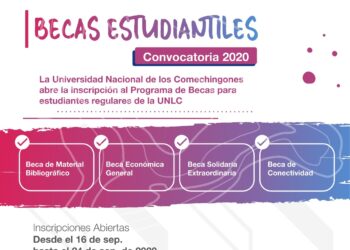 SE ABRE LA INSCRIPCIÓN AL PROGRAMA DE BECAS PARA ESTUDIANTES REGULARES DE LA UNLC