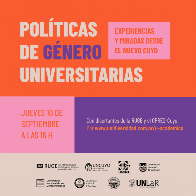 “POLÍTICAS DE GÉNERO UNIVERSITARIAS. EXPERIENCIAS Y MIRADAS DESDE EL NUEVO CUYO”