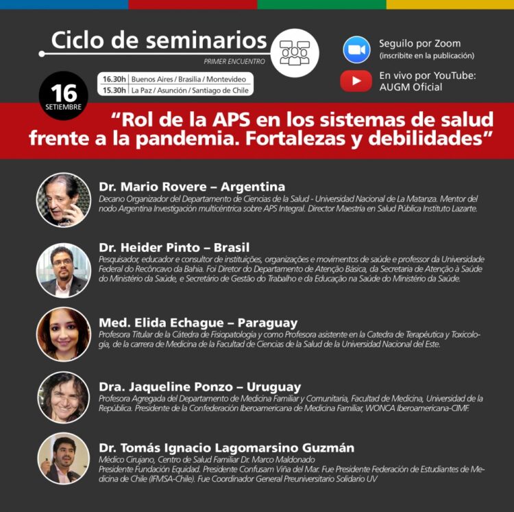 PRIMER SEMINARIO DE LA COMISIÓN ACADÉMICA DE ATENCIÓN PRIMERIA DE LA SALUD DE AUGM