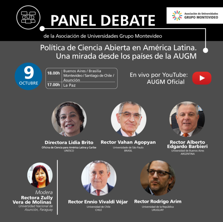 PANEL DEBATE: «POLÍTICA DE CIENCIA ABIERTA EN AMÉRICA LATINA. UNA MIRADA DESDE LOS PAÍSES DE LA AUGM»