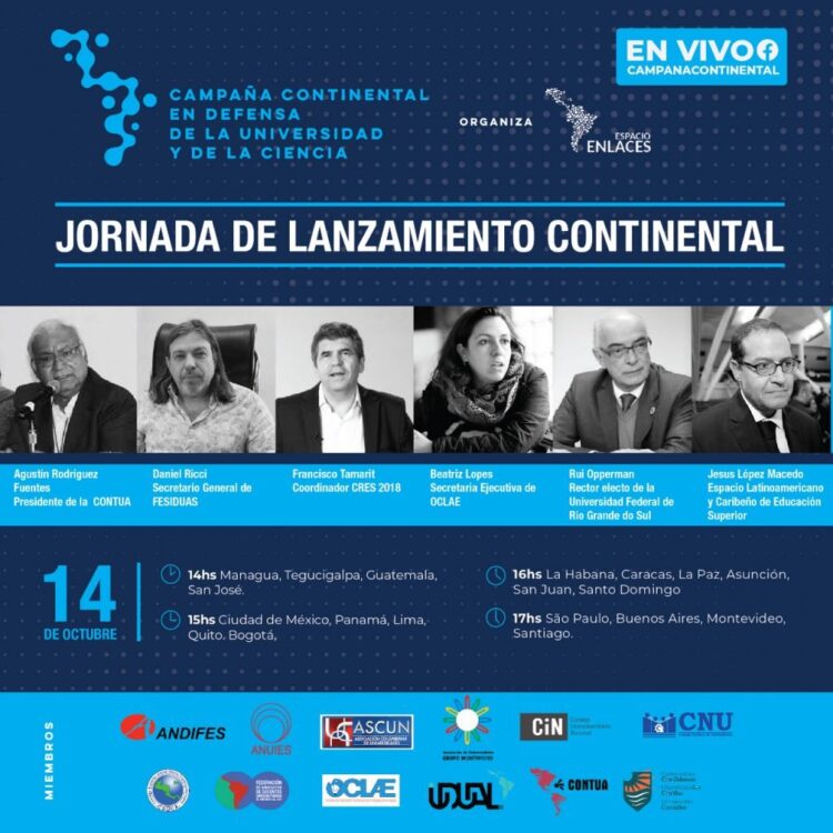 LANZAMIENTO DE LA CAMPAÑA CONTINENTAL EN DEFENSA DE LA UNIVERSIDAD Y LA CIENCIA