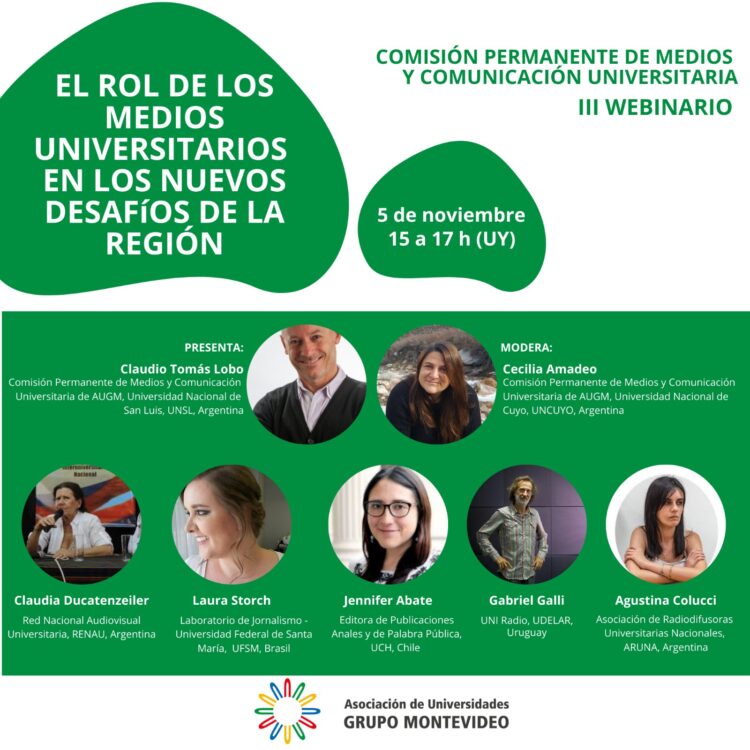 WEBINAR «EL ROL DE LOS MEDIOS UNIVERSITARIOS EN LOS NUEVOS DESAFÍOS DE LA REGIÓN»