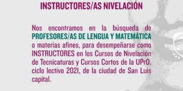 UPRO SELECCIONA PROFESORES PARA CURSOS NIVELATORIOS DE SAN LUIS CAPITAL
