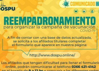 Campaña de vacunación Covid-19: DOSPU inicia un reempadronamiento de afiliados y afiliadas