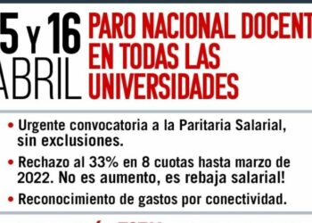 PARO DE DOCENTES DE UNIVERSIDADES EN EL PAÍS