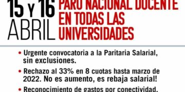 PARO DE DOCENTES DE UNIVERSIDADES EN EL PAÍS