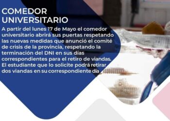 UNSL: EL COMEDOR UNIVERSITARIO ABRIRÁ RESPETANDO LAS NUEVAS DISPOSICIONES POR DNI PAR E IMPAR