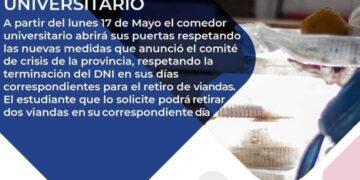 UNSL: EL COMEDOR UNIVERSITARIO ABRIRÁ RESPETANDO LAS NUEVAS DISPOSICIONES POR DNI PAR E IMPAR