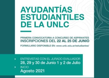 AYUDANTÍAS ESTUDIANTILES UNLC: PRIMERA CONVOCATORIA