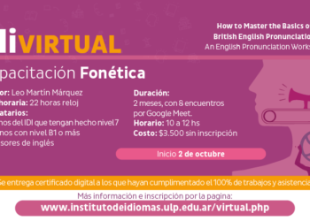 ULP: ABRIERON LAS INSCRIPCIONES PARA UN CURSO DE FONÉTICA EN INGLÉS
