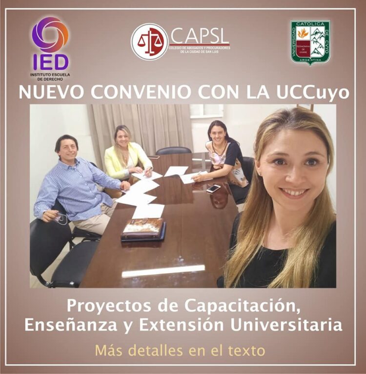 NUEVO CONVENIO DEL CAPSL CON LA UNIVERSIDAD CATÓLICA DE CUYO