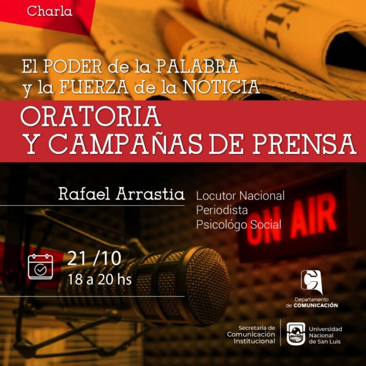 REALIZARÁN UNA CHARLA SOBRE ORATORIA Y CAMPAÑAS DE PRENSA