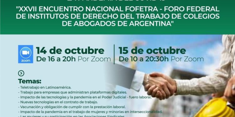 JORNADAS IBEROAMERICANAS “EL DERECHO DEL TRABAJO Y LA JUSTICIA FRENTE A LA PANDEMIA DEL COVID 19”