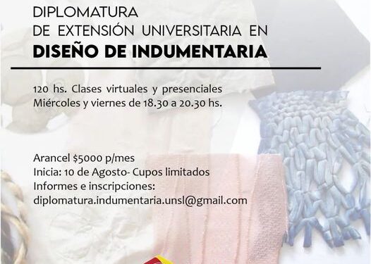 UNSL: DIPLOMATURA DE EXTENSIÓN EN DISEÑO DE INDUMENTARIA