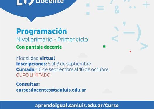 Curso de Programación para docentes de Primaria.