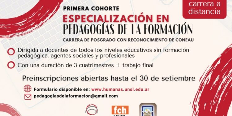 Apertura de preinscripciones a la Especialización en Pedagogías de la Formación