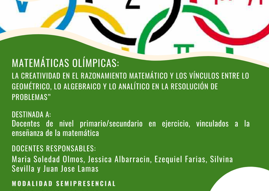 IFDC VM: CAPACITACIÓN “MATEMÁTICAS OLÍMPICAS: LA CREATIVIDAD EN EL RAZONAMIENTO MATEMÁTICO Y LOS VÍNCULOS ENTRE LO GEOMÉTRICO, LO ALGEBRAICO Y LO ANALÍTICO EN LA RESOLUCIÓN DE PROBLEMAS”