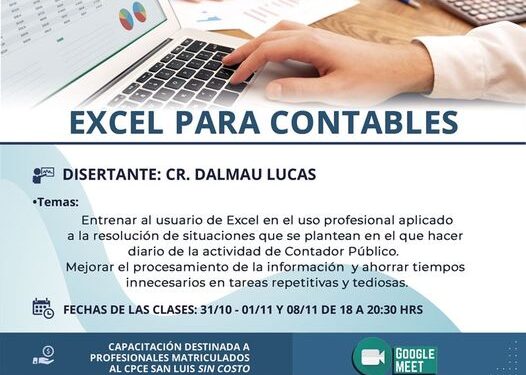 CONSEJO PROFESIONAL DE CIENCIAS ECONOMICAS: EXCEL PARA CONTABLES.