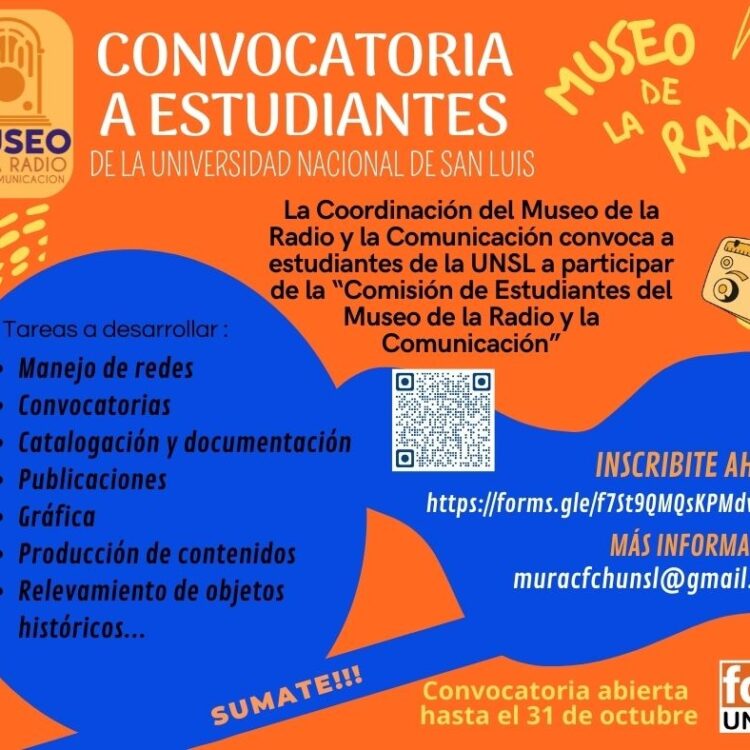 UNSL: CONVOCAN A ESTUDIANTES A SER PARTE DEL MUSEO DE LA RADIO Y LA COMUNICACIÓN