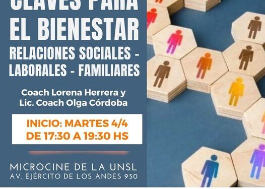 CURSO DE CAPACITACIÓN “CLAVES PARA EL BIENESTAR. RELACIONES SOCIALES – LABORALES – FAMILIARES”