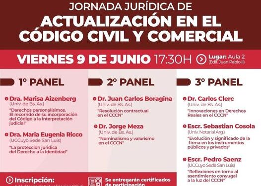 UCCUYO: JORNADA JURÍDICA DE ACTUALIZACIÓN EN EL CÓDIGO CIVIL Y COMERCIAL