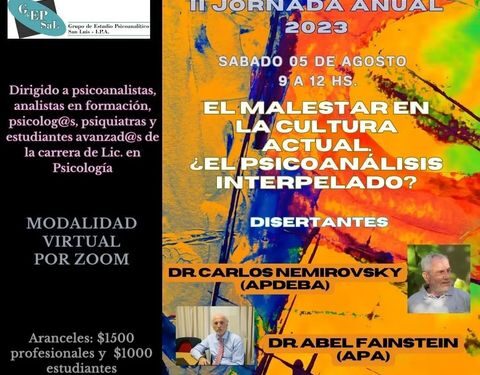 ColPsiSL: II JORNADA ANUAL DE GEPSAL “EL MALESTAR EN LA CULTURA ACTUAL