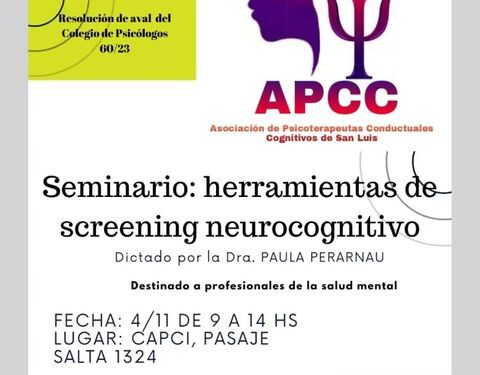 COLPISL: SEMINARIO HERRAMIENTAS DE SCREENING NEUROCOGNITIVO