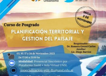 DICTARÁN CURSO SOBRE PLANIFICACIÓN TERRITORIAL Y GESTIÓN DEL PAISAJE