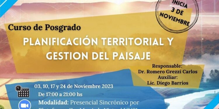 DICTARÁN CURSO SOBRE PLANIFICACIÓN TERRITORIAL Y GESTIÓN DEL PAISAJE