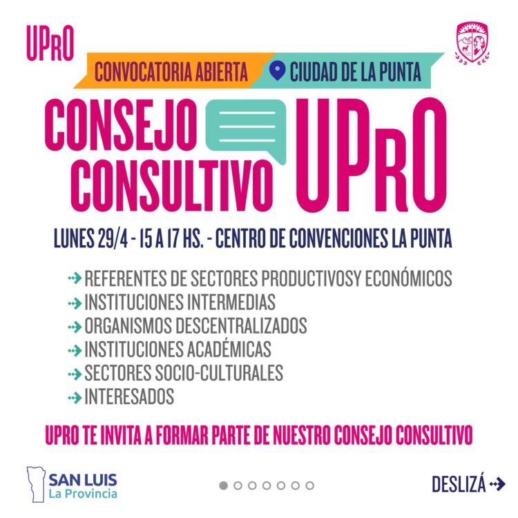 CIUDAD DE LA PUNTA: ¡CONVOCATORIA ABIERTA PARA INTEGRAR EL “CONSEJO CONSULTIVO UPRO”!