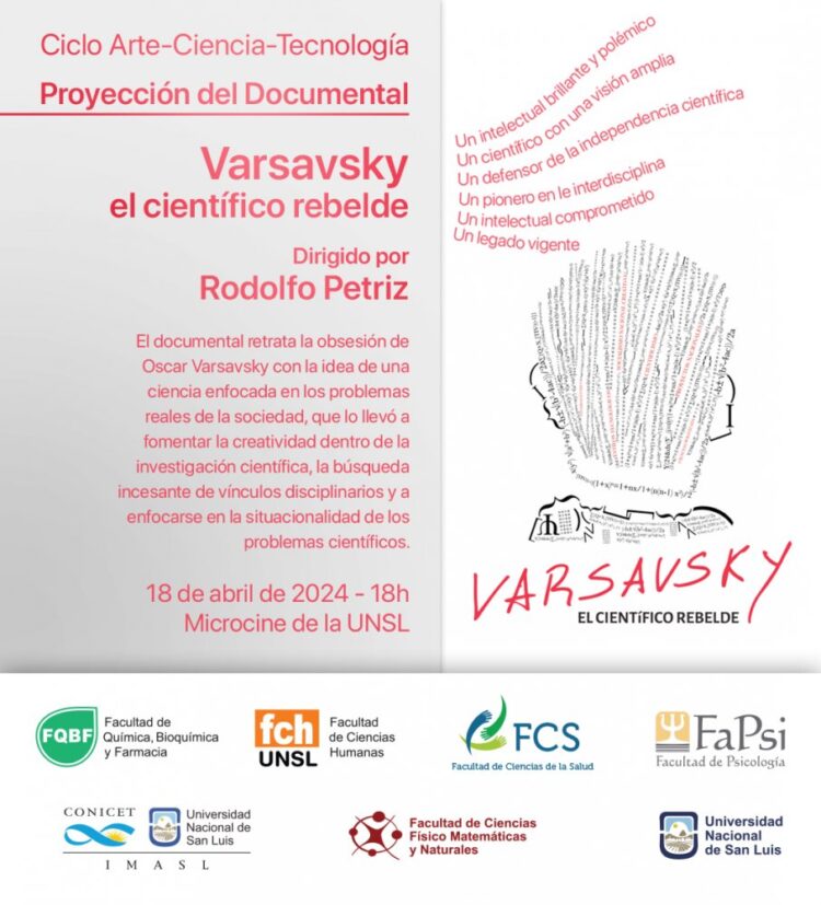 UNSL: PROYECCIÓN DEL DOCUMENTAL VARSAVSKY, EL CIENTÍFICO REBELDE