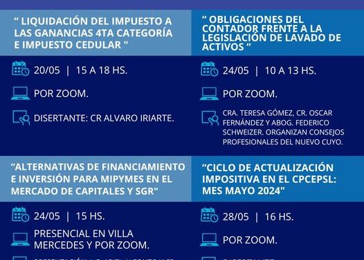 CPCE-SL: CAPACITACIONES – MAYO 2024