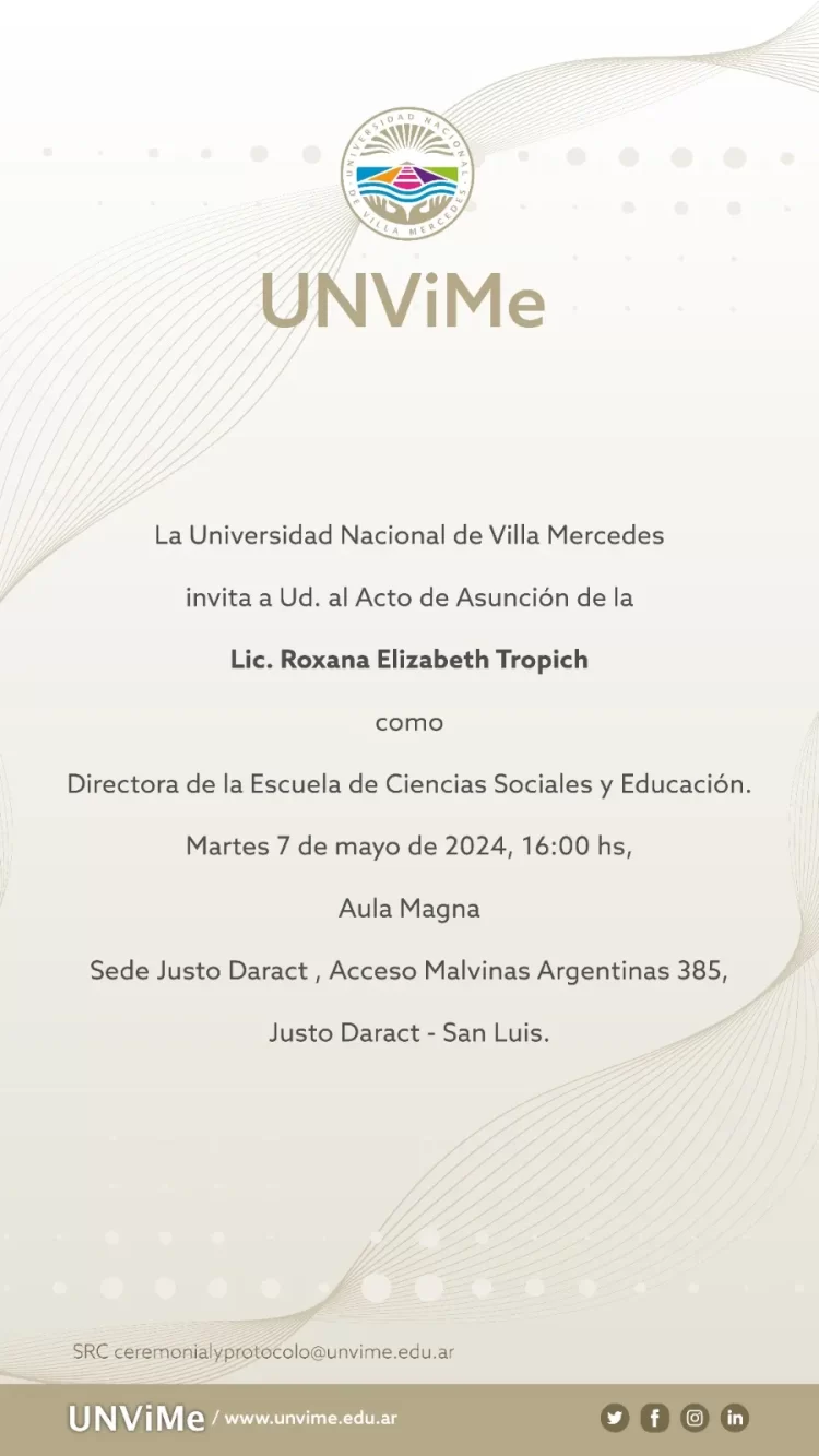 UNVIME: ESTE MARTES ASUME LA DIRECTORA DE LA ESCUELA DE CIENCIAS SOCIALES Y EDUCACIÓN
