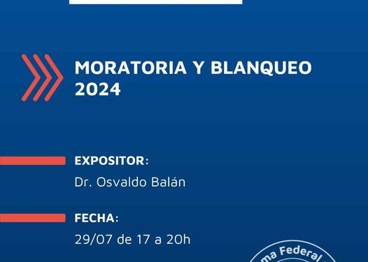 CPCE-SL: CURSO DE CAPACITACIÓN “MORATORIA Y BLANQUEO 2024”