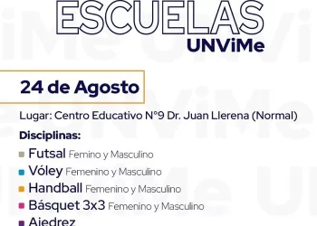 UNVIME: EL TORNEO INTERESCUELAS SE REALIZARÁ EL 24 DE AGOSTO