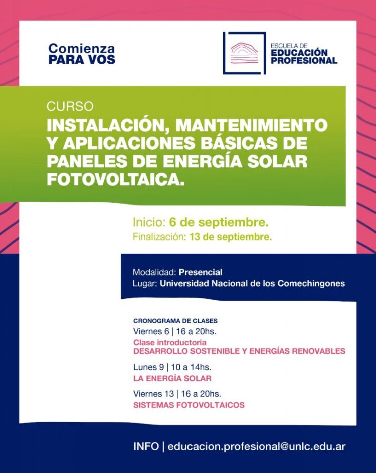 CURSO SOBRE INSTALACIÓN Y MANTENIMIENTO DE PANELES SOLARES EN LA UNLC