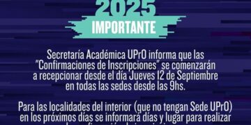 SECRETARÍA ACADÉMICA UPRO INFORMA QUE LAS “CONFIRMACIONES DE INSCRIPCIONES”