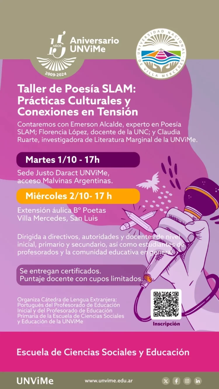 UNVIME: INVITAN A TALLER DE POESÍA BILINGÜE PORTUGUÉS – ESPAÑOL