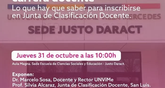 UNVIME: DISERTARÁN SOBRE LA IMPORTANCIA DE LA FORMACIÓN DOCENTE CONTINUA EN LA CARRERA DOCENTE