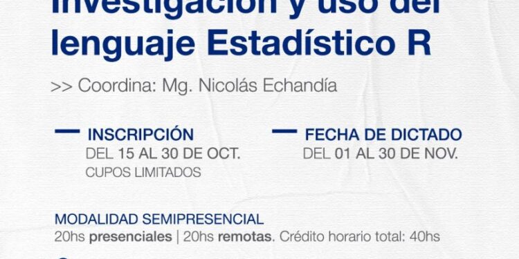 UNLC: SE ABREN LAS INSCRIPCIONES PARA UN CURSO DE POSGRADO EN ESTADÍSTICA