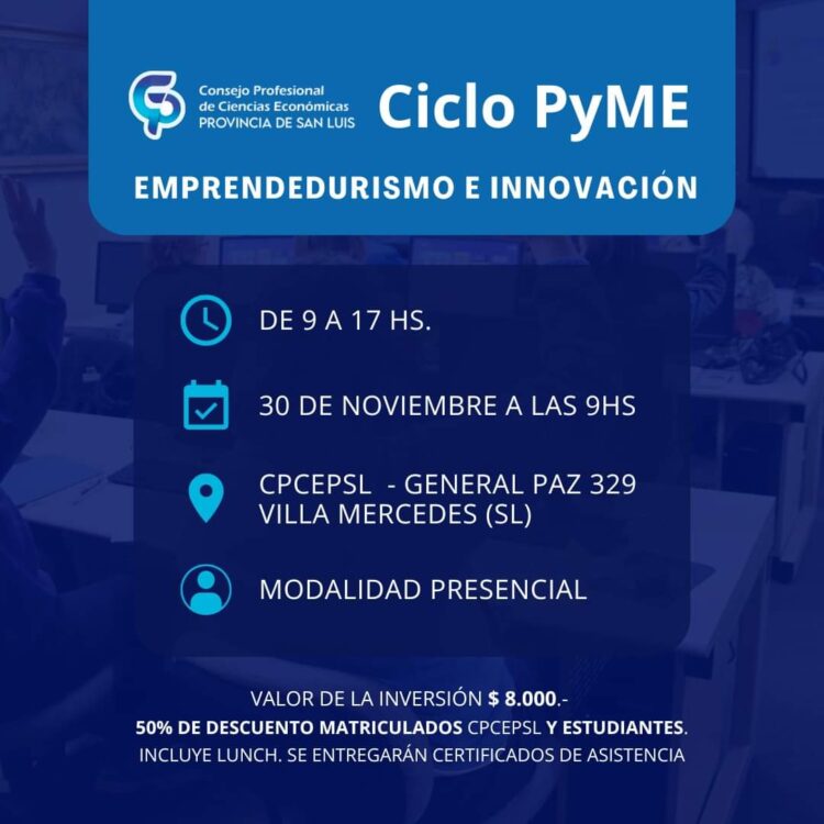 CPCESL: CICLO PYME📈 EMPRENDEDURISMO E INNOVACIÓN
