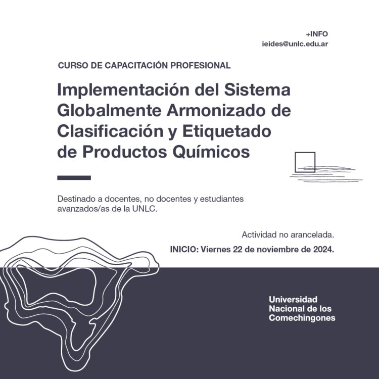 UNLC: CURSO SOBRE EL SISTEMA GLOBALMENTE ARMONIZADO DE PRODUCTOS QUÍMICOS: ABIERTA LA PREINSCRIPCIÓN