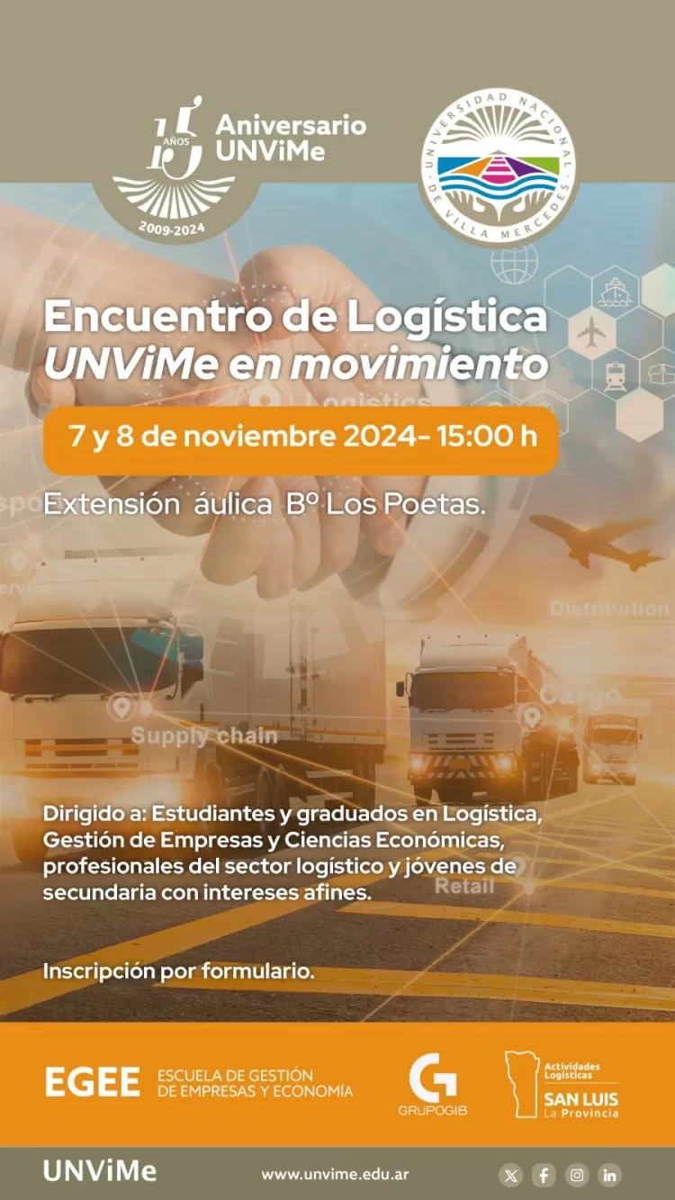 INVITAN AL ENCUENTRO DE LOGÍSTICA 2024 “UNVIME EN MOVIMIENTO”