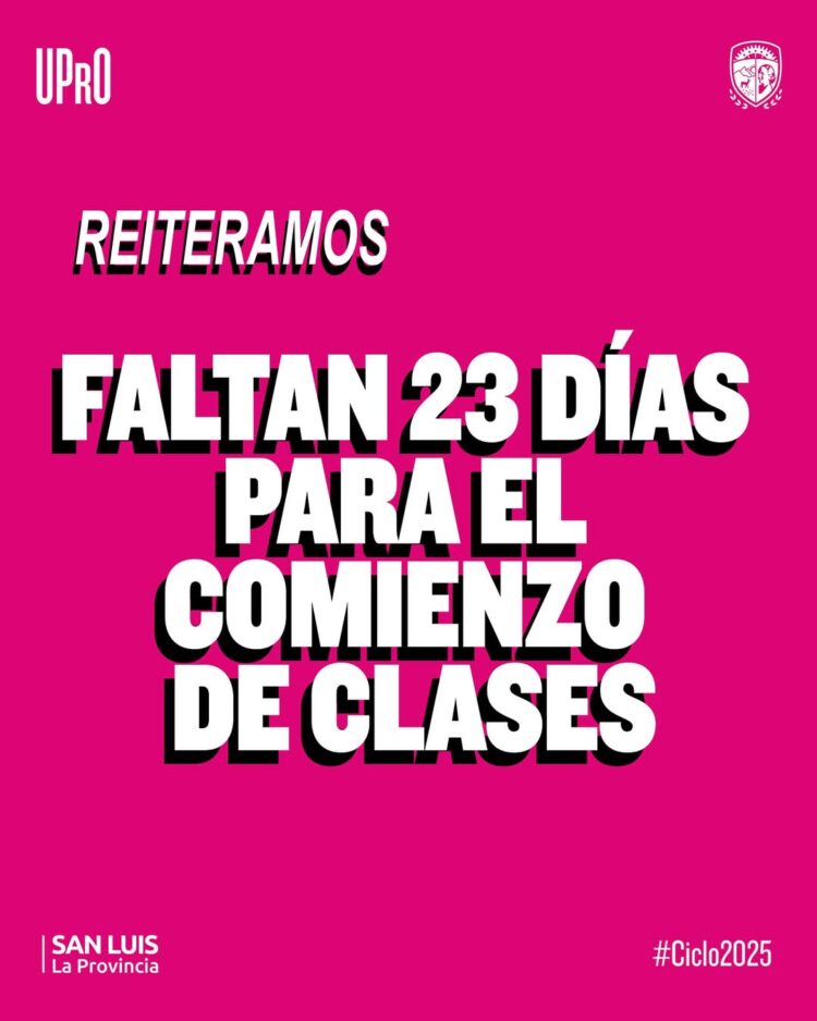 ¡URGENTE: ¡FALTAN 23 DÍAS PARA EL COMIENZO DE CLASES!