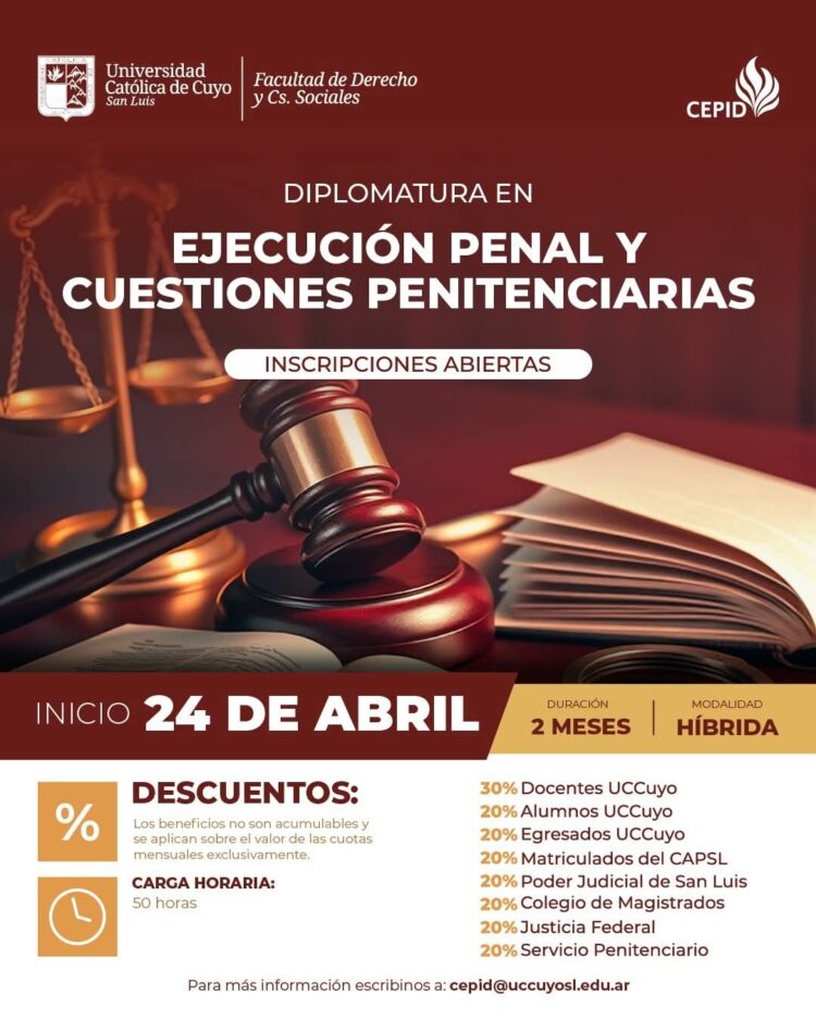 CAPSL: DIPLOMATURA EN EJECUCIÓN PENAL Y CUESTIONES PENITENCIARIAS