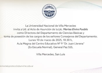 UNVIME: LA UNIVERSIDAD INVITA AL ACTO DE ASUNCIÓN DE LAS NUEVAS AUTORIDADES DEL DEPARTAMENTO DE CIENCIAS BÁSICAS