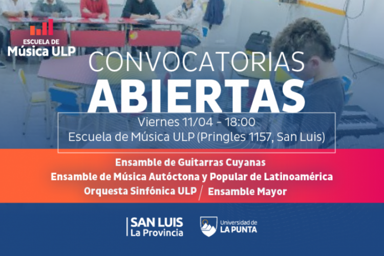 LA ESCUELA DE MÚSICA CONVOCA A NUEVAS AUDICIONES PARA SUS ENSAMBLES Y ORQUESTA