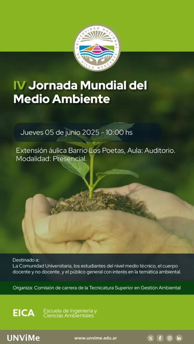UNVIME: INVITAN A LA IV JORNADA MUNDIAL DEL MEDIO AMBIENTE