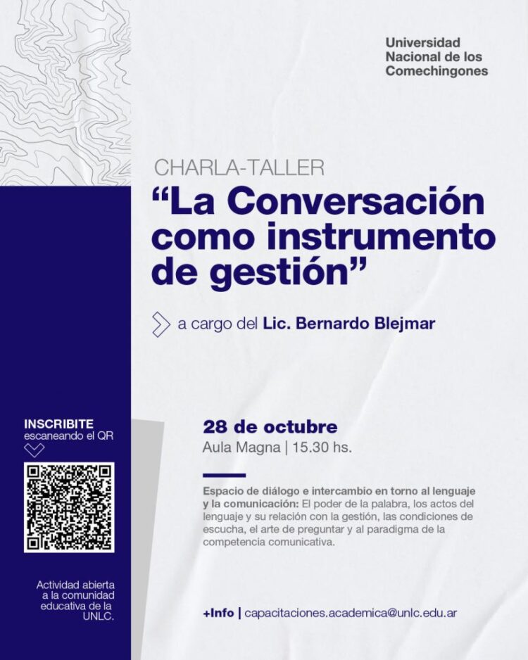 CHARLA–TALLER “LA CONVERSACIÓN COMO INSTRUMENTO DE GESTIÓN”