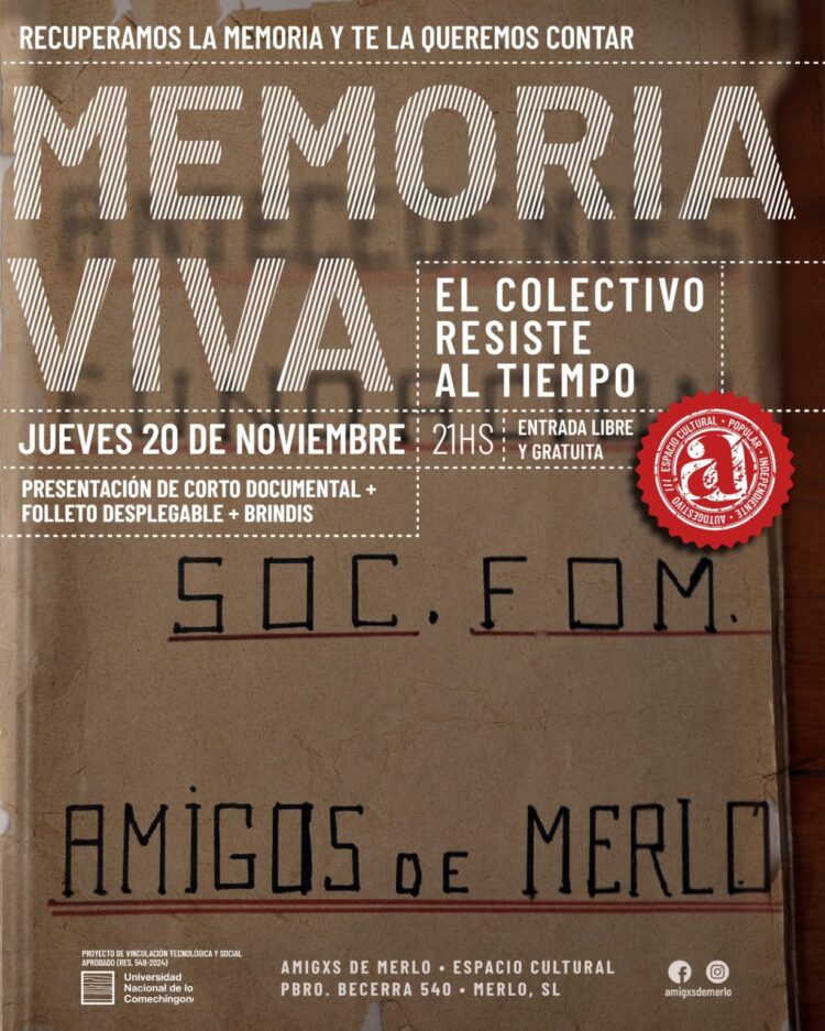 “MEMORIA VIVA”: LA UNLC Y AMIGOS DE MERLO RESCATAN EL PATRIMONIO HISTÓRICO Y CULTURAL DE LA VILLA